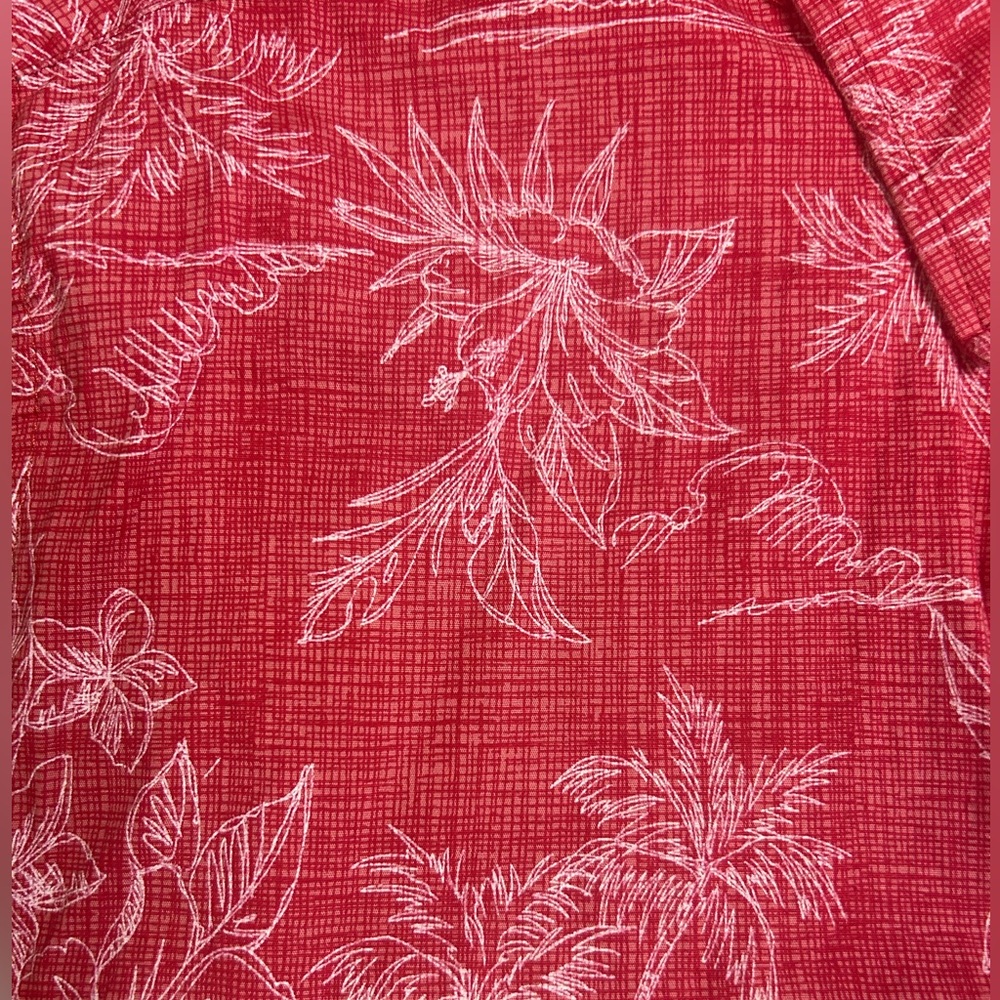 Saddlebred Red and White Floral Hawaiian Button Down Shirt. Men’s XXL. - Picture 4 of 6